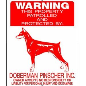 Doberman Pinscher 9"x12" Aluminum Sign